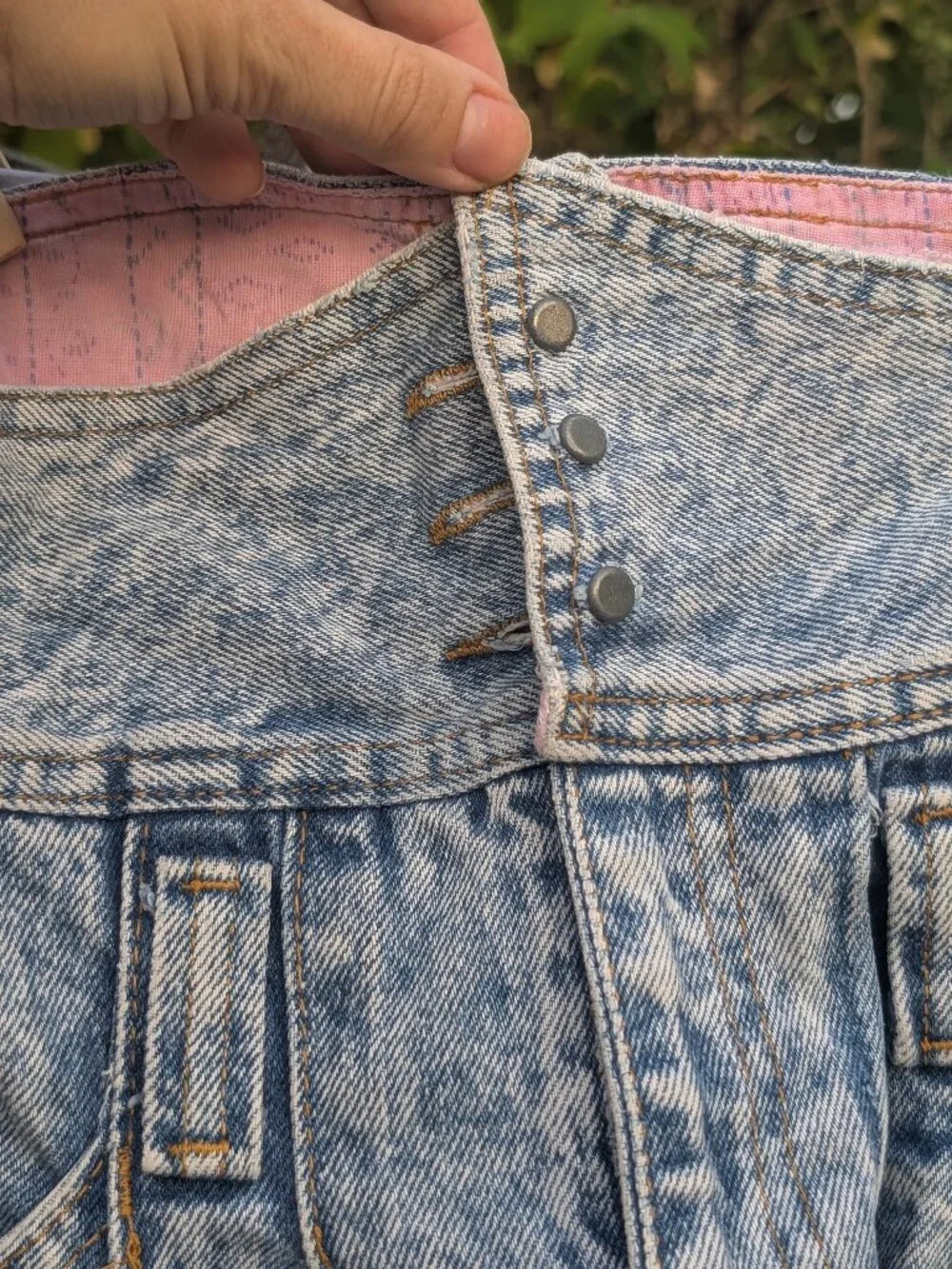 Vintage 80s Sasson Girls Size 7 Fold-Over Waist Acid Wash High Rise Jeans Cotton